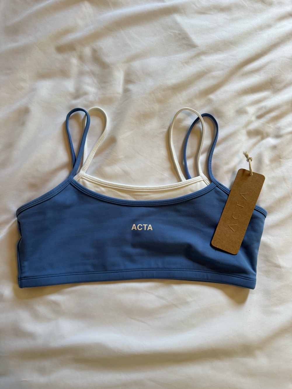 ACTA x Lo B Blue Double-Strap Sports Bra
